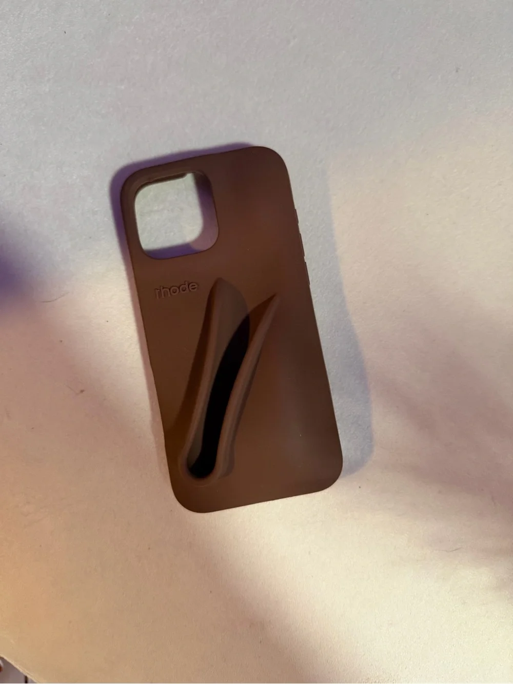 RHODE Brown Silicone iPhone Case with Wave Grip